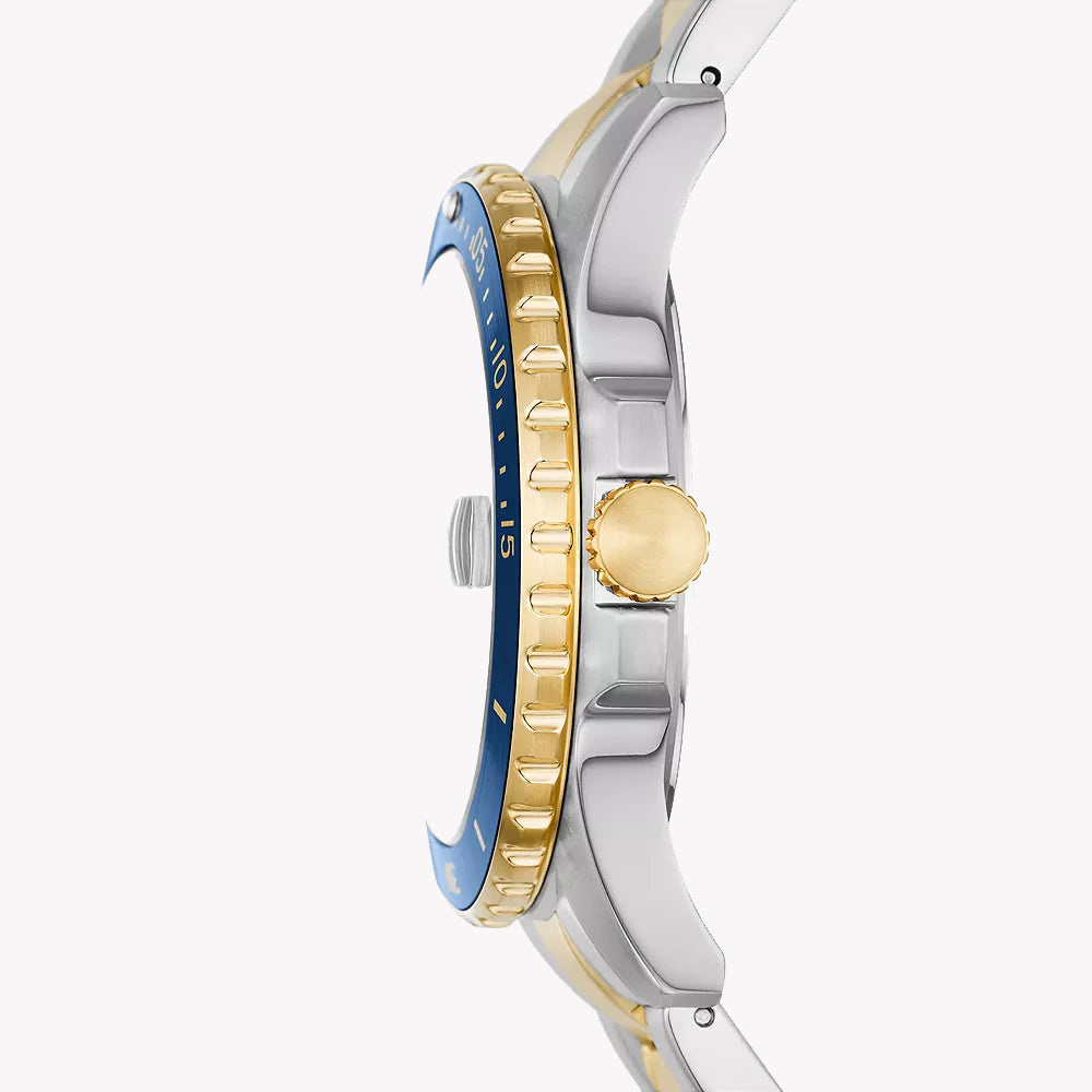 FOSSIL BLUE DIVE THREE - ADVENTURE READY MEN'S WATCH WITH STRIKING BLUE DIAL & STAINLESS STEEL BAND-i-Watch-2