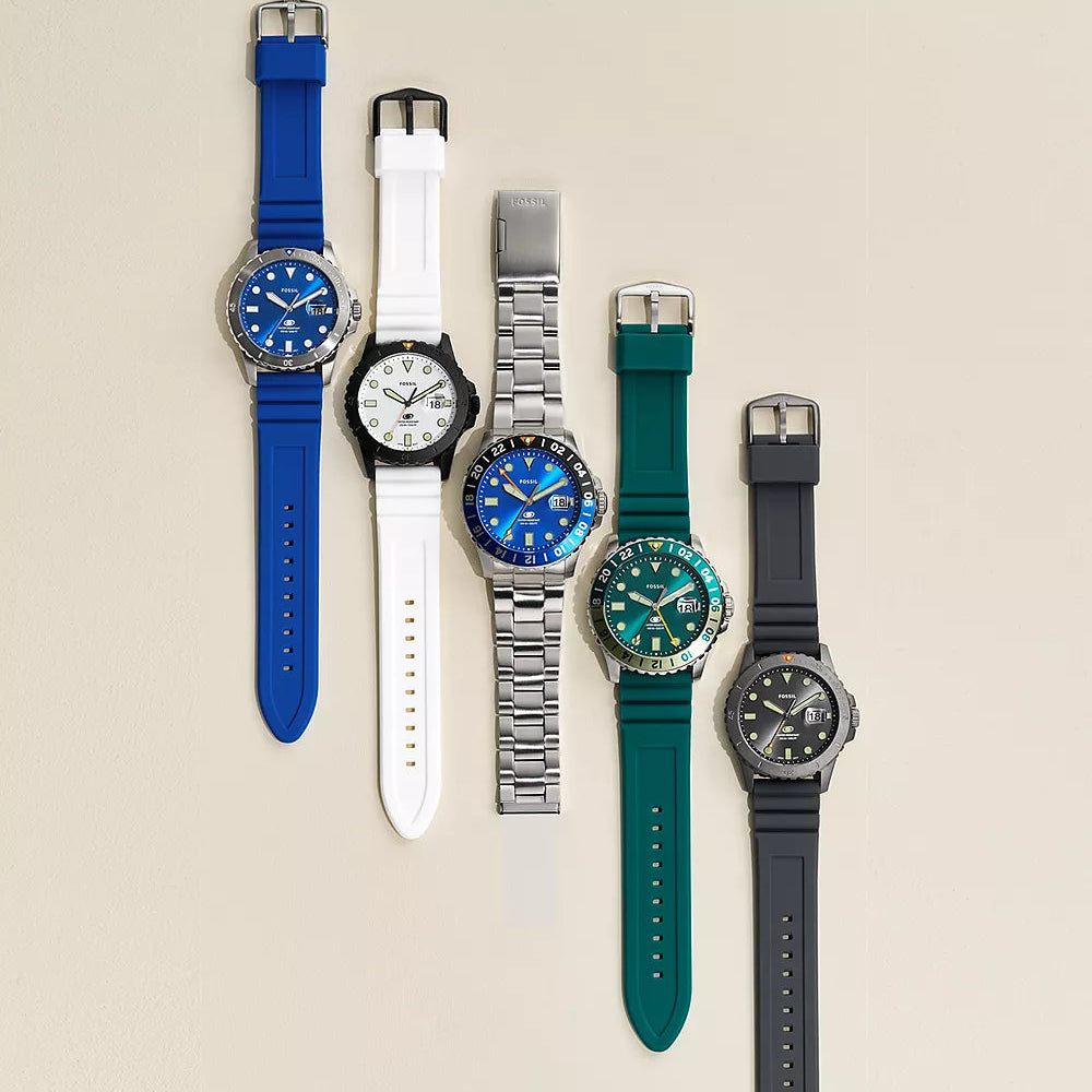 FOSSIL FS5999 DYNAMIC ELEGANCE - MEN'S QUARTZ WATCH WITH SLEEK WHITE DIAL & BLACK SILICONE BAND-i-Watch-5