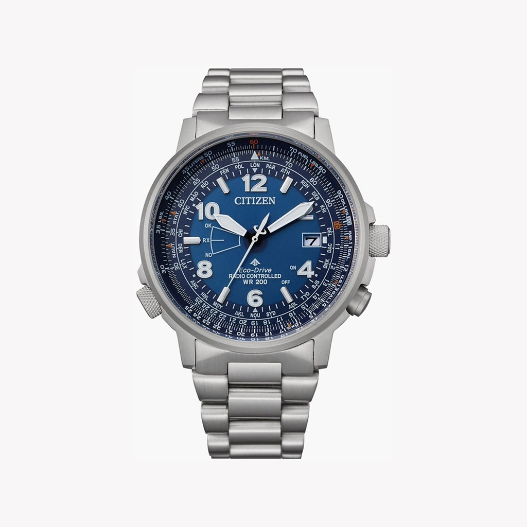 CITIZEN CB0240-88L - SLEEK ADVENTURER MEN'S WATCH WITH BLUE DIAL & STAINLESS STEEL BAND