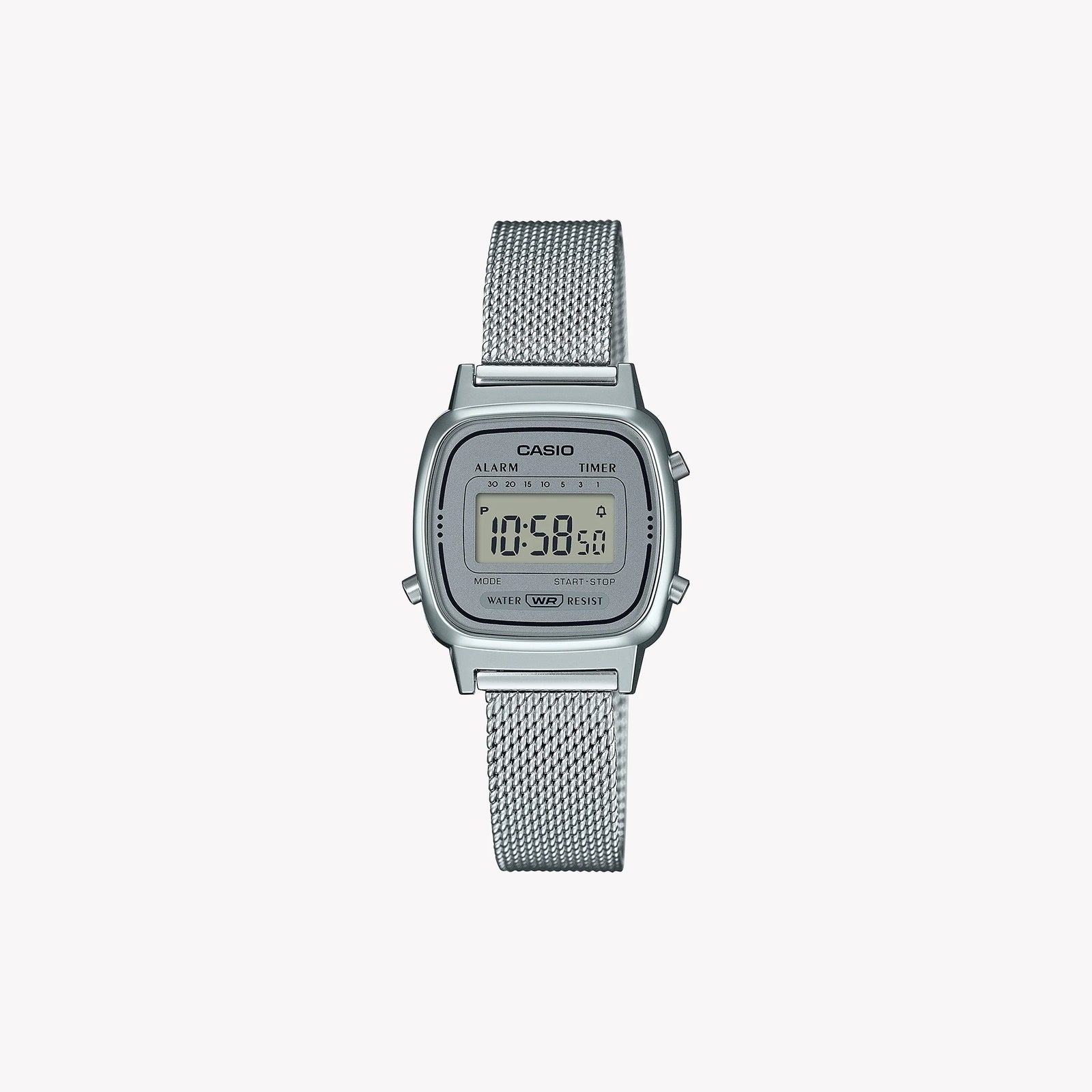 Casio Women's Silver Digital Watch, Resin & Stainless Steel | La670wem-7ef by i-watch
