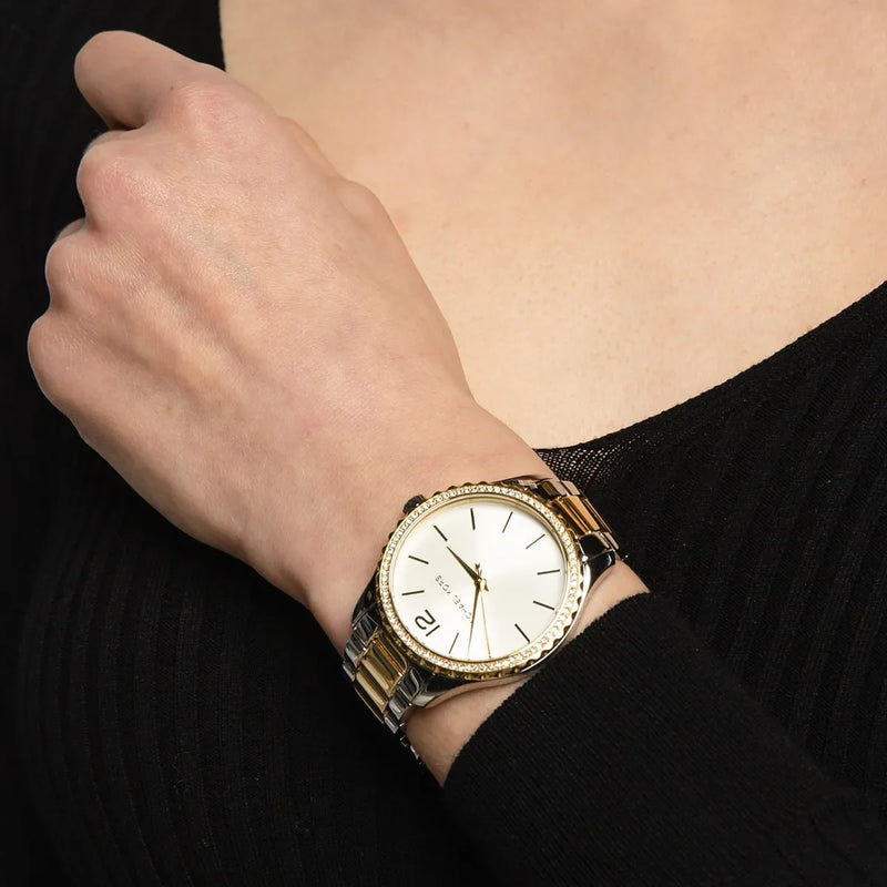 Michael Kors Women's Silver-Gold Watch, White Dial | Mk6899 by i-watch