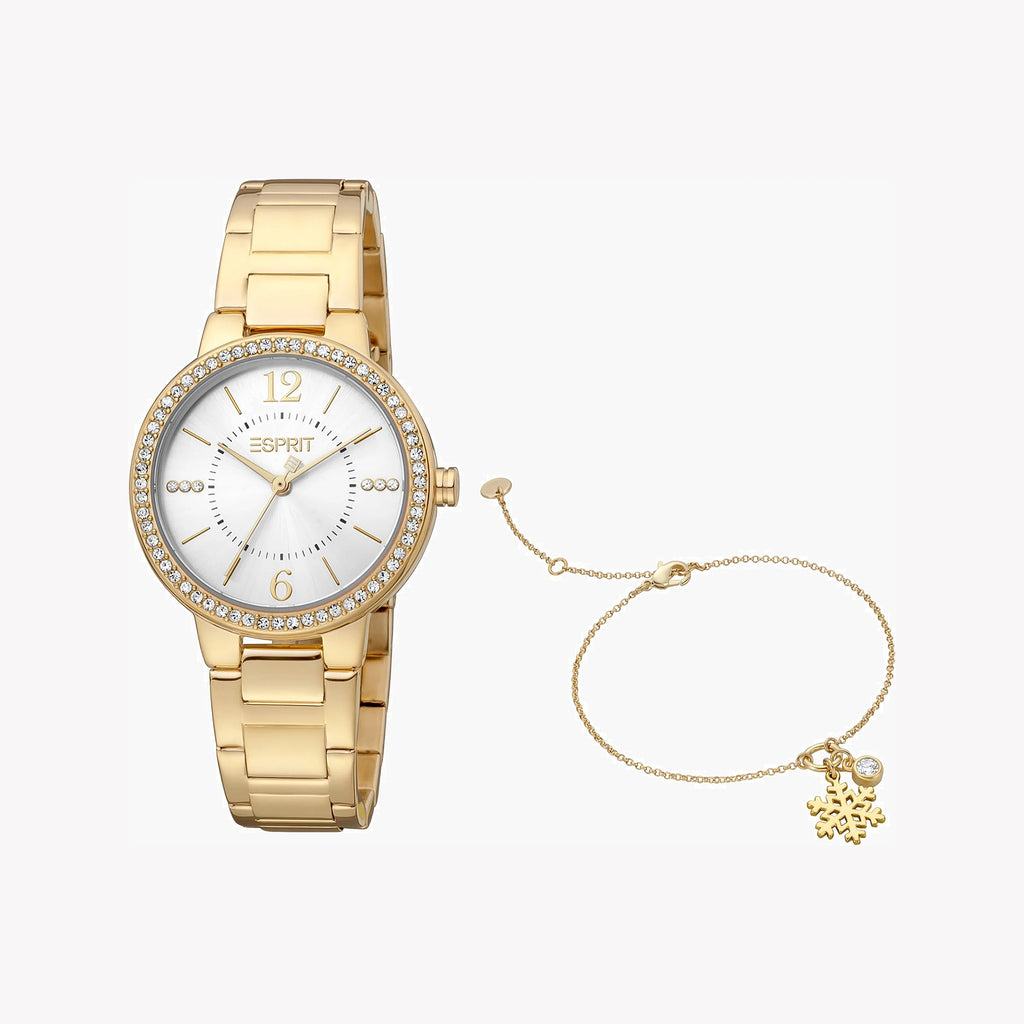 ESPRIT Women's Watch with Gold Stainless Steel Case and Gold Stainless Steel Band