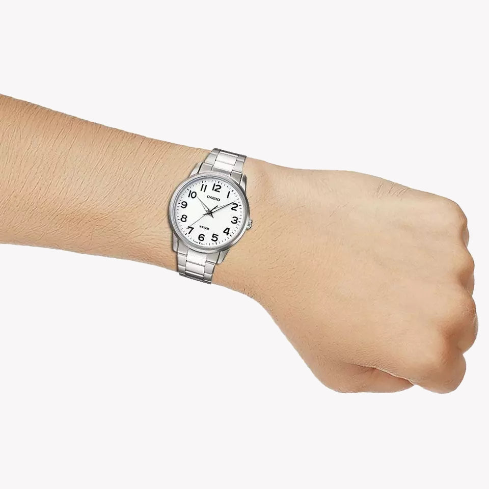 CASIO MTP-1303PD-7BVDF - TIMELESS ELEGANCE SERIES Men's Stainless Steel Watch with White Dial-i-Watch-4