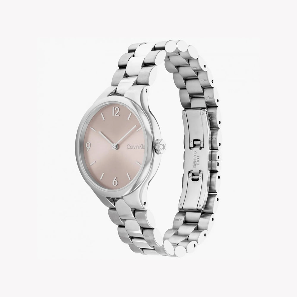 Calvin Klein Women's Silver Watch, Pink Dial | Mod. 25200129 by i-watch