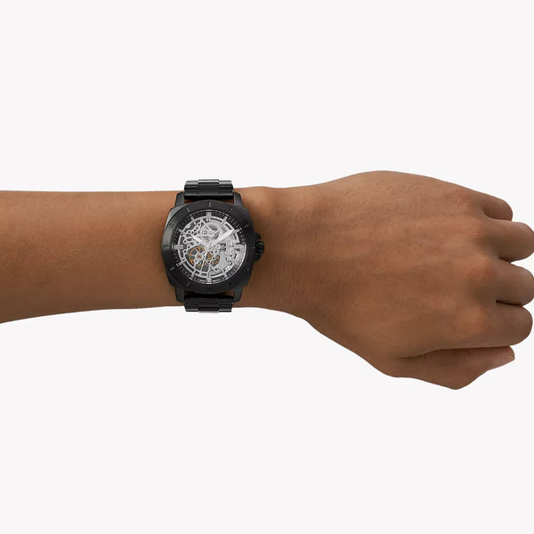 Fossil Men's Black Stainless Steel Watch, Silver Dial | Bq2426 by i-watch