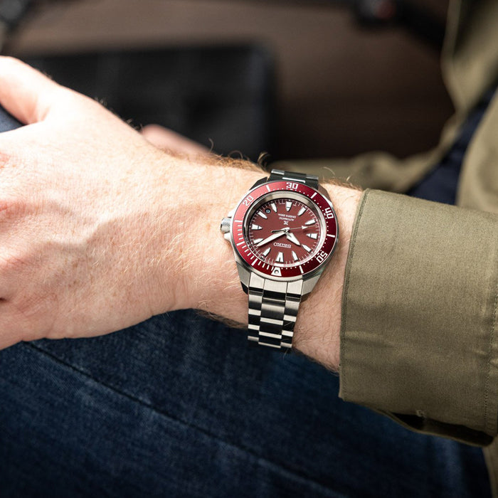 SEIKO SRPL11K1 Men's Automatic Watch - Red Dial, Leather Band-i-Watch-5