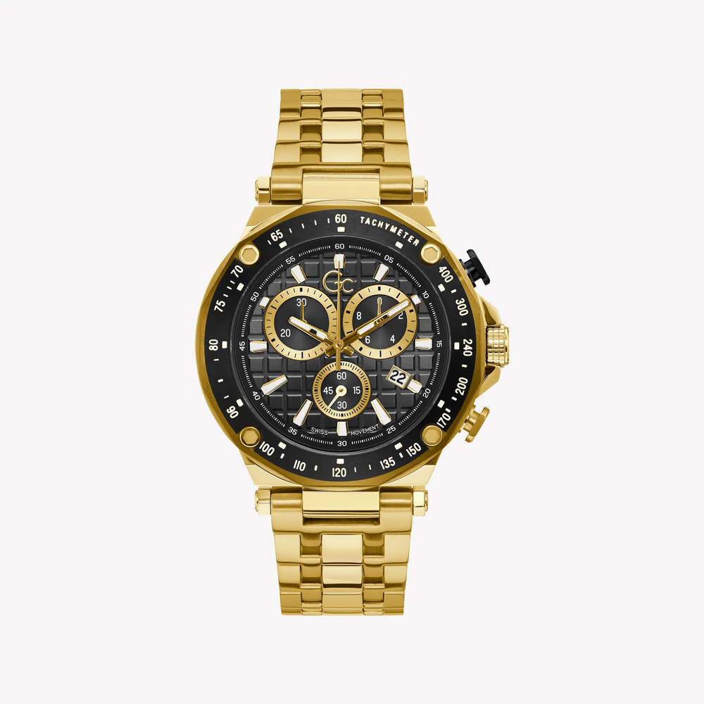 Guess Collection Men's Gold Watch, Black Dial | Y81001g2mf by i-watch