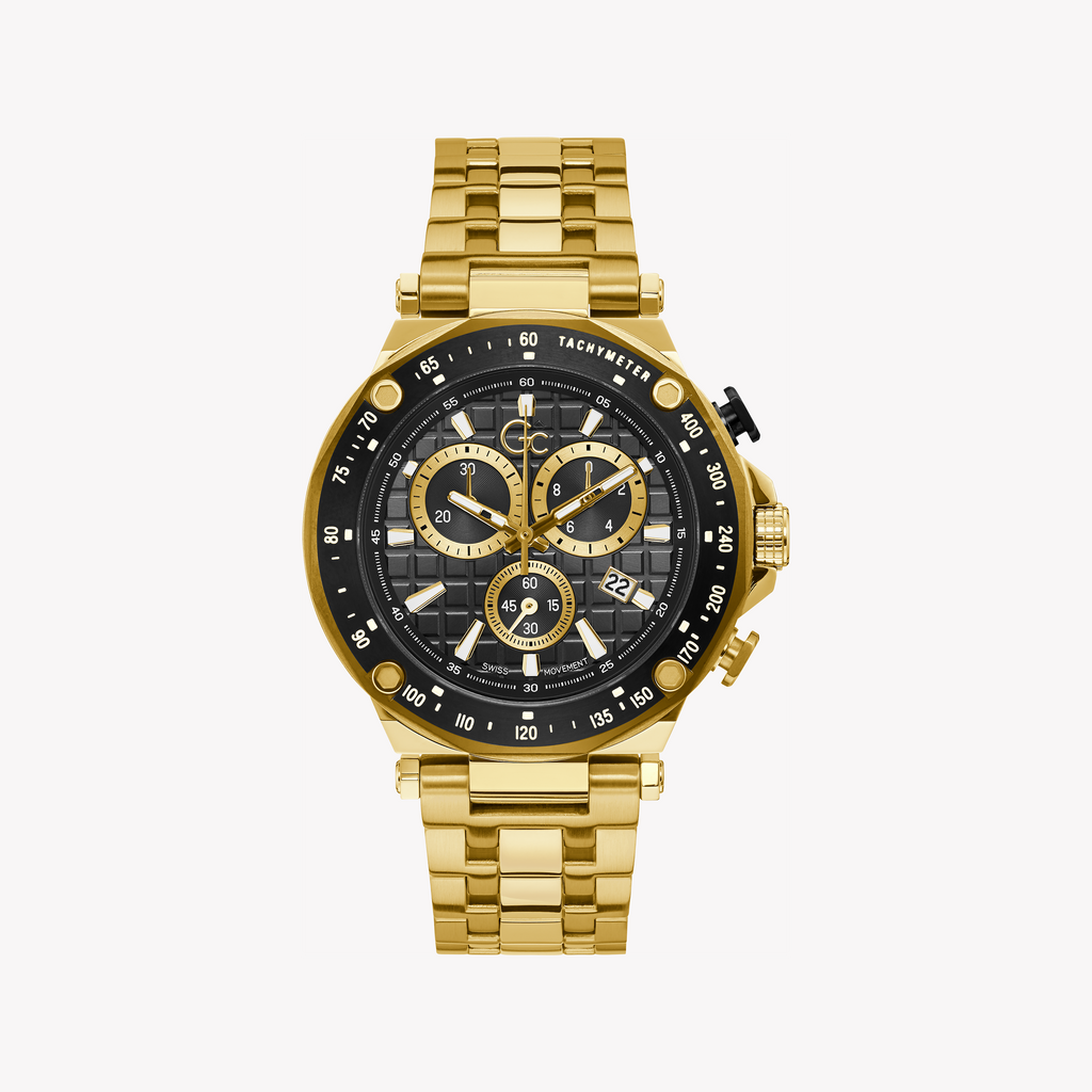 GUESS COLLECTION Y81001G2MF - BOLD ELEGANCE MEN'S WATCH IN GOLD & BLACK