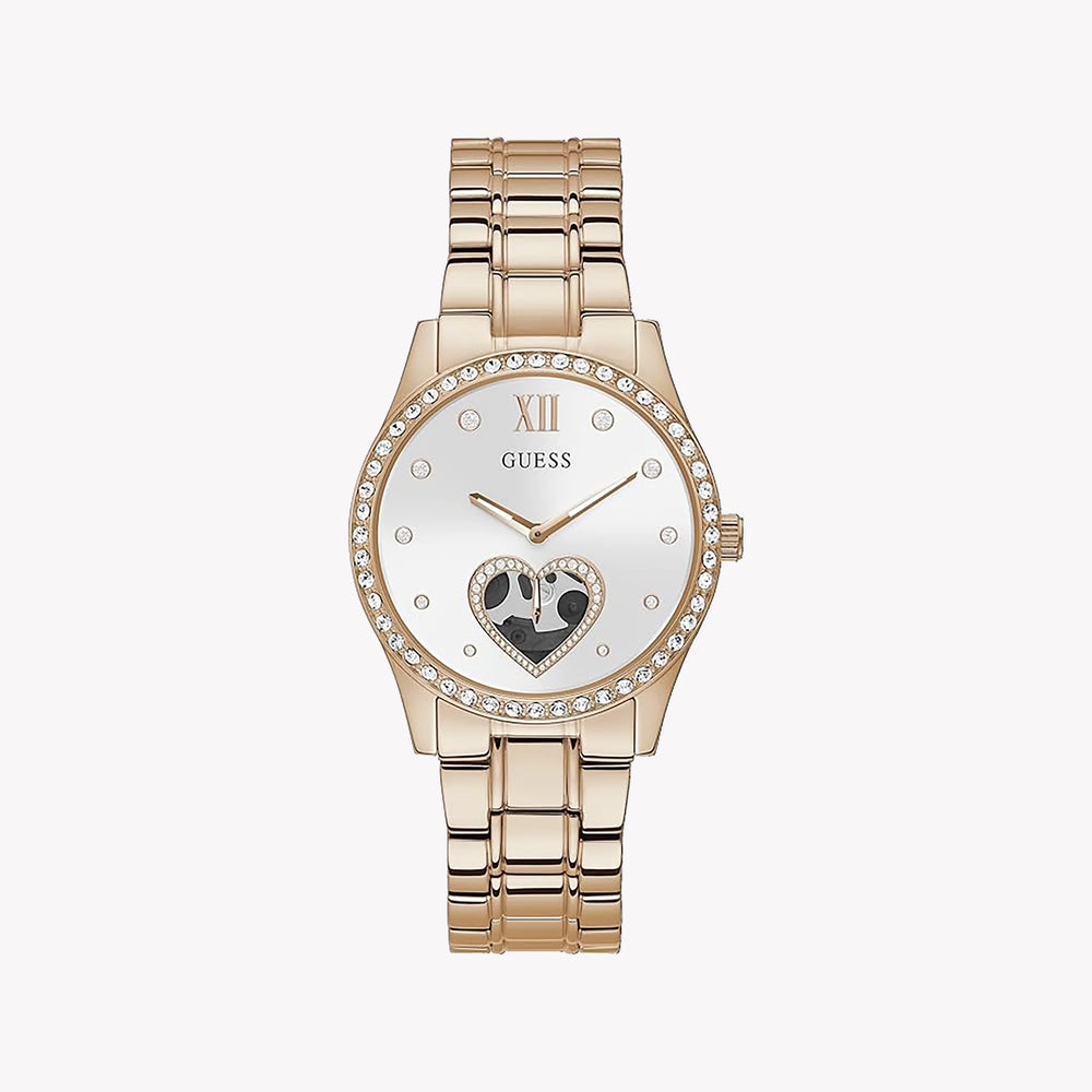 Guess Women's Rose Gold Watch, White Dial | Gw0380l3 by i-watch
