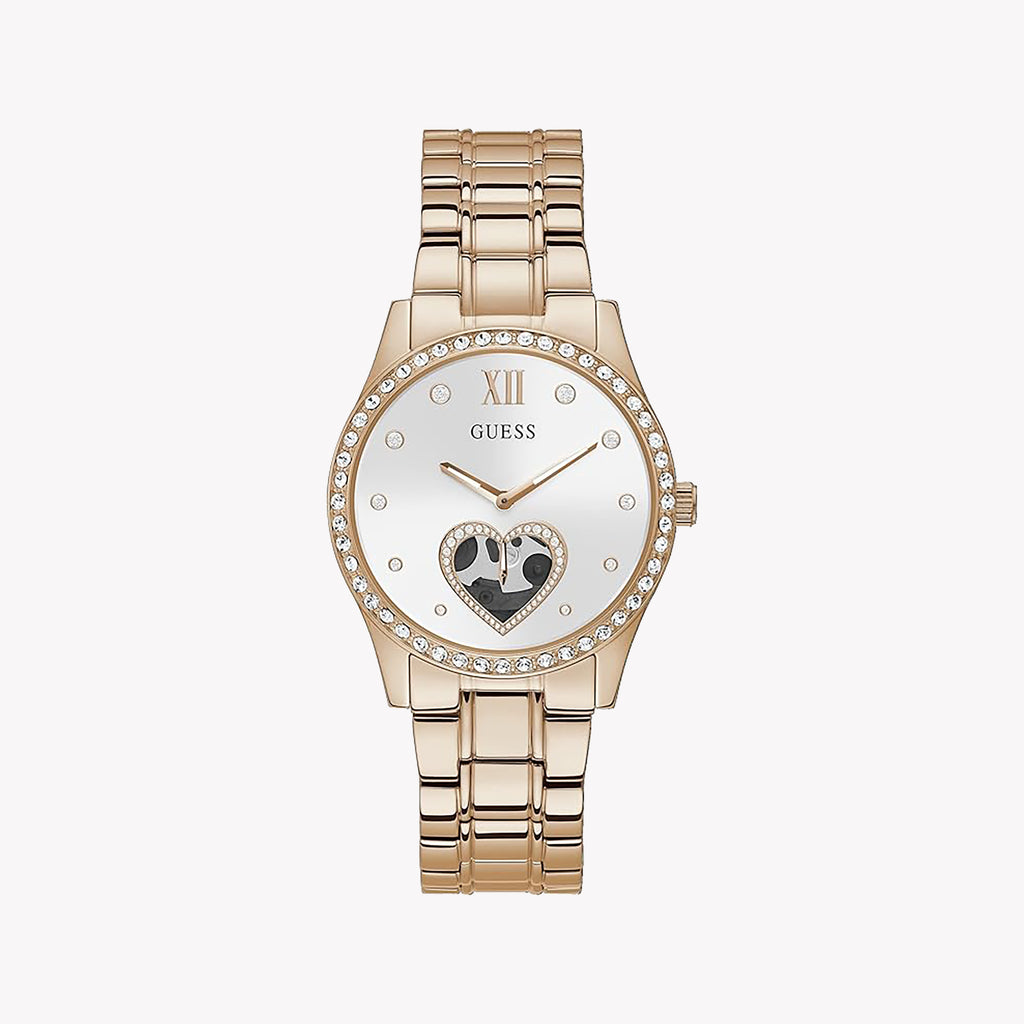 GUESS GW0380L3 RADIANT CHARM - ELEGANT ROSE GOLD WOMEN'S WATCH WITH WHITE DIAL