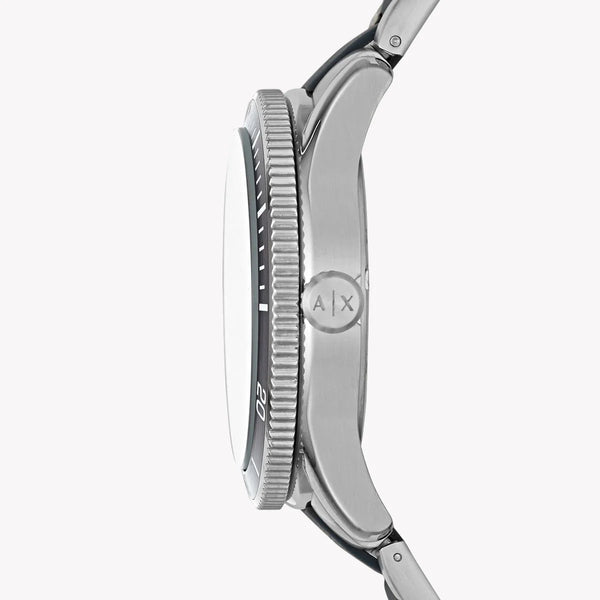 Armani Exchange Men's Silver Watch, Black Dial | Ax1834