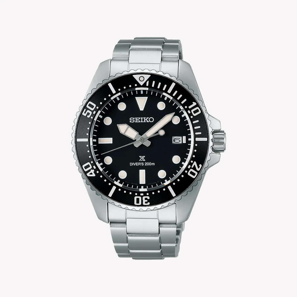 Seiko Men's Silver Stainless Steel, Black Dial | Sne597p1 by i-watch