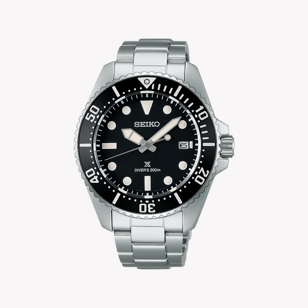 Seiko Men's Silver Stainless Steel, Black Dial | Sne597p1 by i-watch