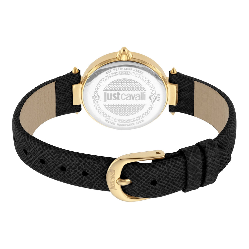 Just Cavalli Women's Gold Stainless Steel Watch, Black Leather Band | Jc1l076l0025 by i-watch
