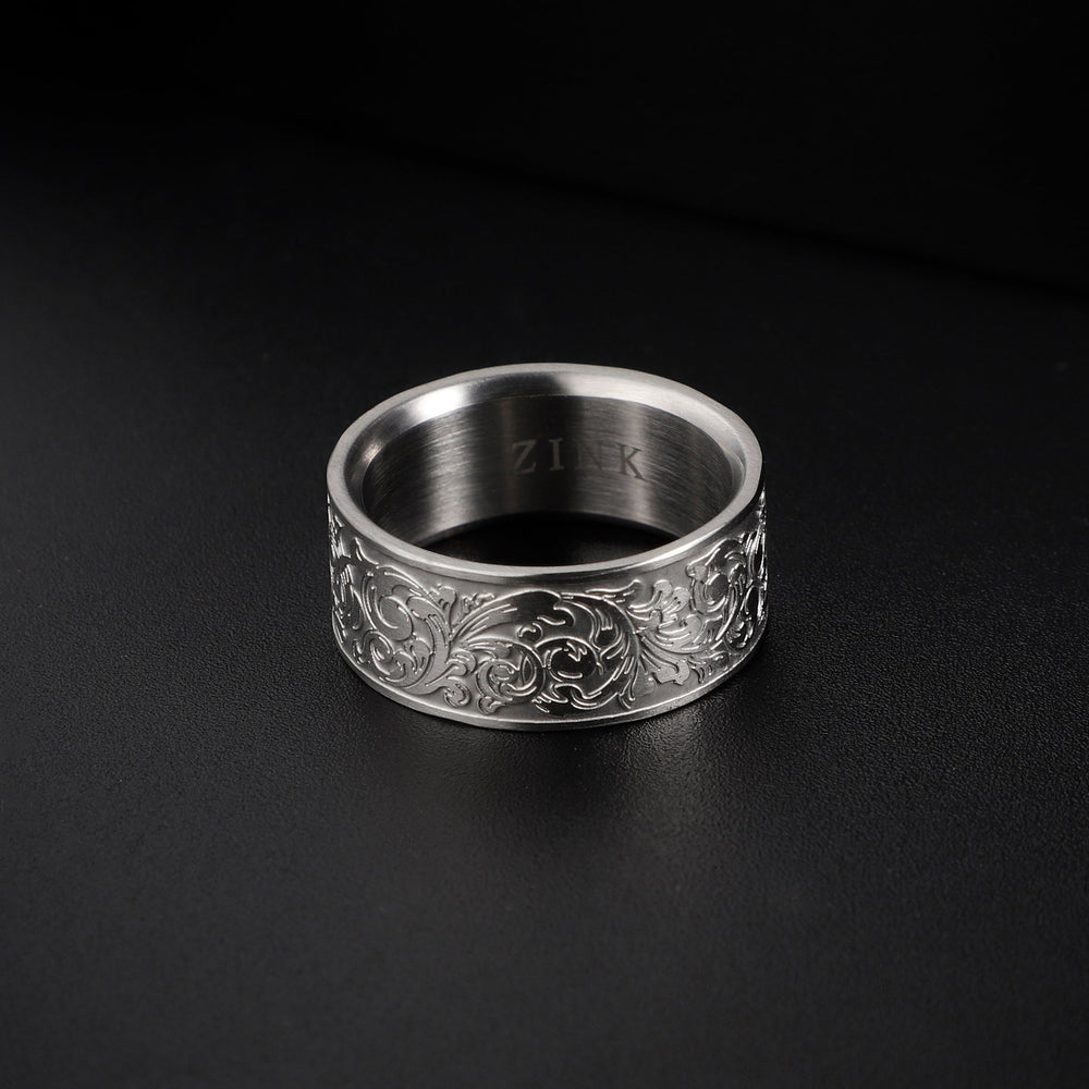 Zink Men's Silver Stainless Steel Ring | Zjrg038s