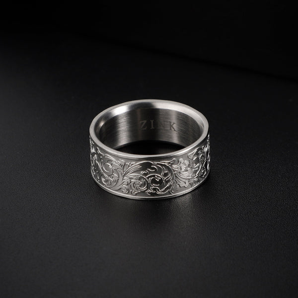 Zink Men's Silver Stainless Steel Ring | Zjrg038s