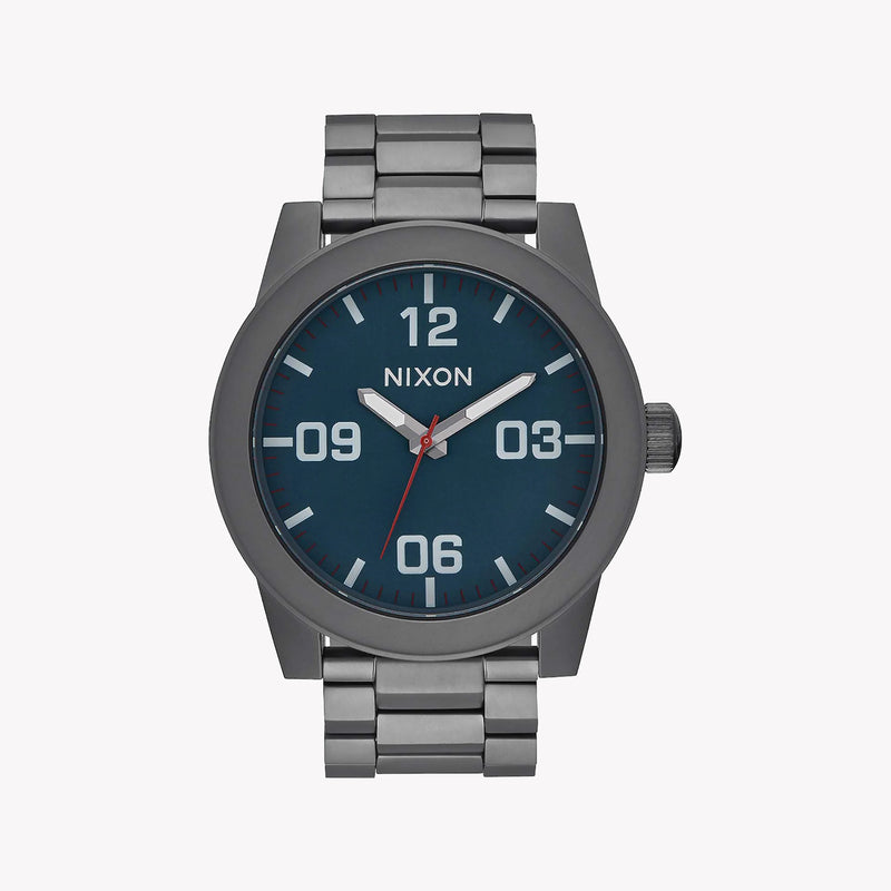 Nixon Men's Grey Stainless Steel Watch, Blue Dial | A346-2340 by i-watch