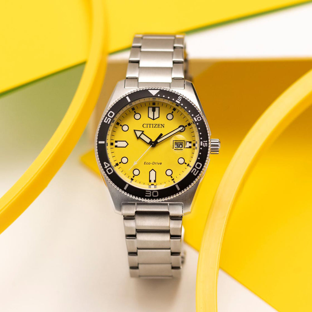 CITIZEN AW1760-81Z - DYNAMIC YELLOW DIAL MEN'S WATCH WITH STAINLESS STEEL BRACELET-i-Watch-5