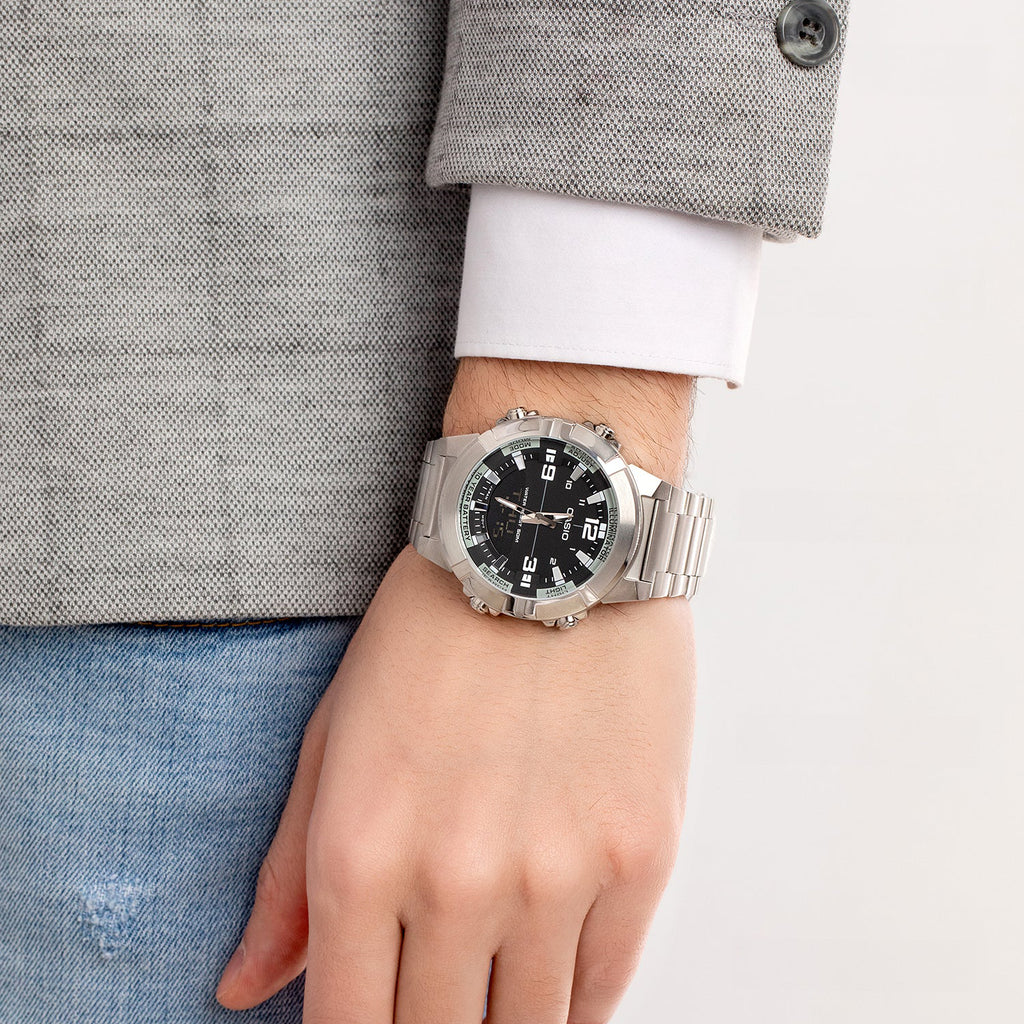 CASIO AMW-870D-1AVDF - ADVENTURE READY MEN'S WATCH WITH STAINLESS STEEL BAND AND BLACK DIAL-i-Watch-2