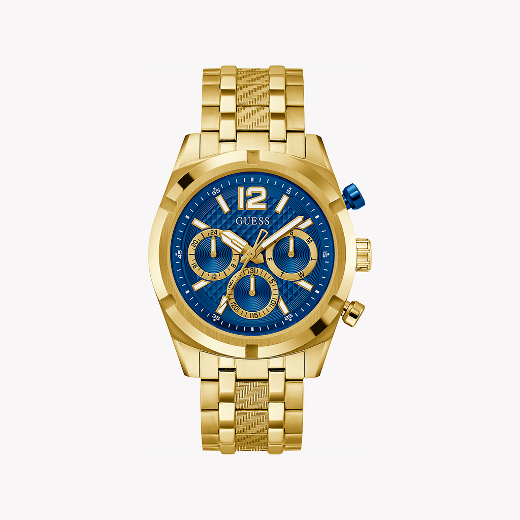 GUESS GW0714G2 BOLD BLUE - MENS GOLD STAINLESS STEEL WATCH WITH STRIKING DIAL
