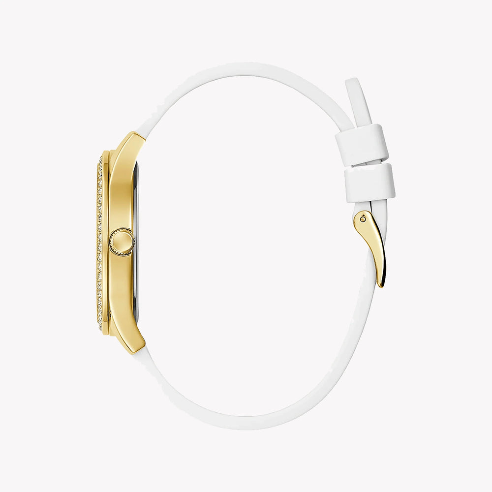 Guess Women's Gold & White Silicone Watch, White Dial | Gw0530l6 by i-watch