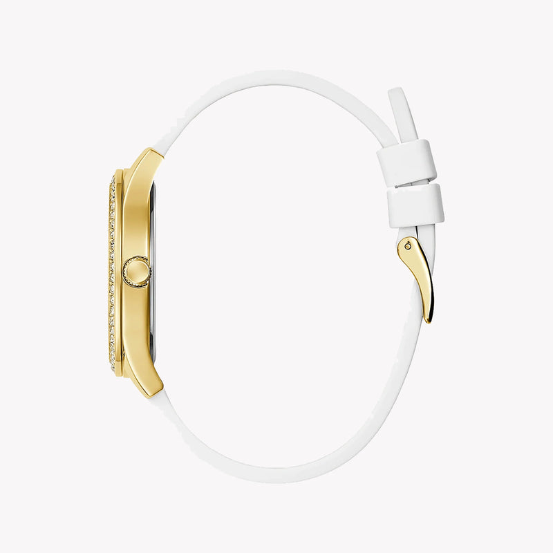 Guess Women's Gold & White Silicone Watch, White Dial | Gw0530l6 by i-watch