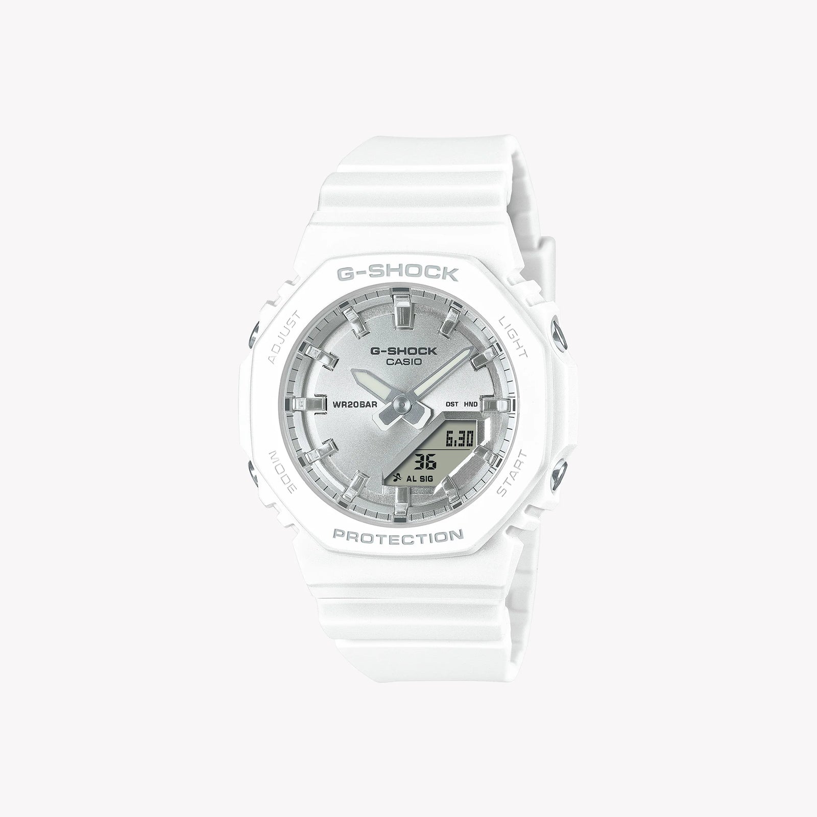 Casio Women's White Resin Watch, Silver Accents | Gma-P2100va-7aer by i-watch