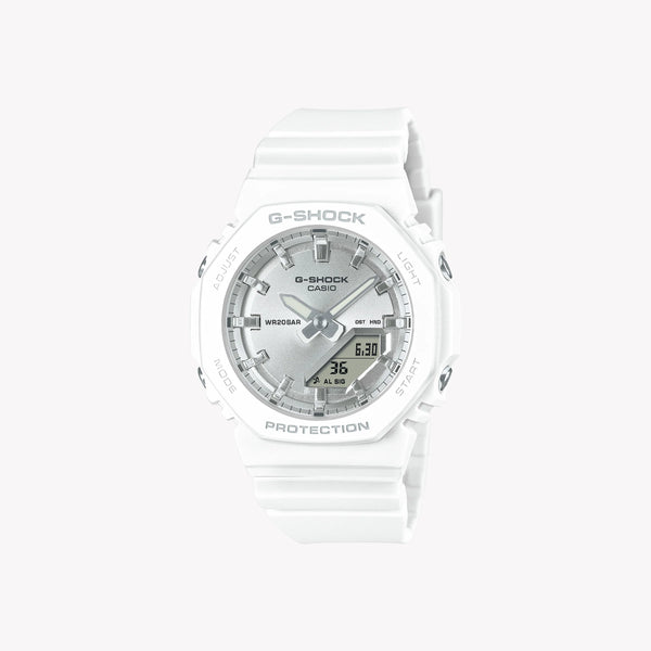 Casio Women's White Resin Watch, Silver Accents | Gma-P2100va-7aer by i-watch