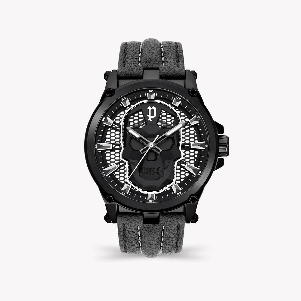 Police Men's Black Stainless Steel Watch, Black Leather | Pewja2108201 by i-watch