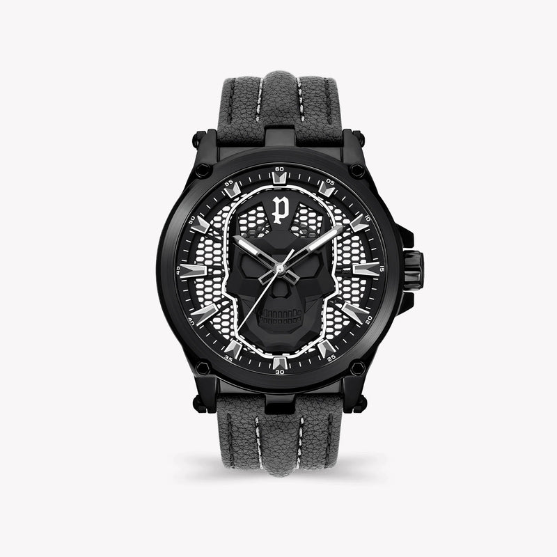 Police Men's Black Stainless Steel Watch, Black Leather | Pewja2108201 by i-watch