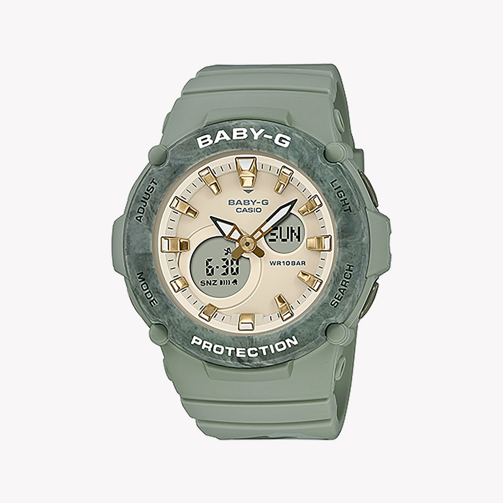 Casio Baby-G Bga-275m-3adr Adventure Chic - Stylish Green Resin & Beige Dial Women's Watch by i-watch