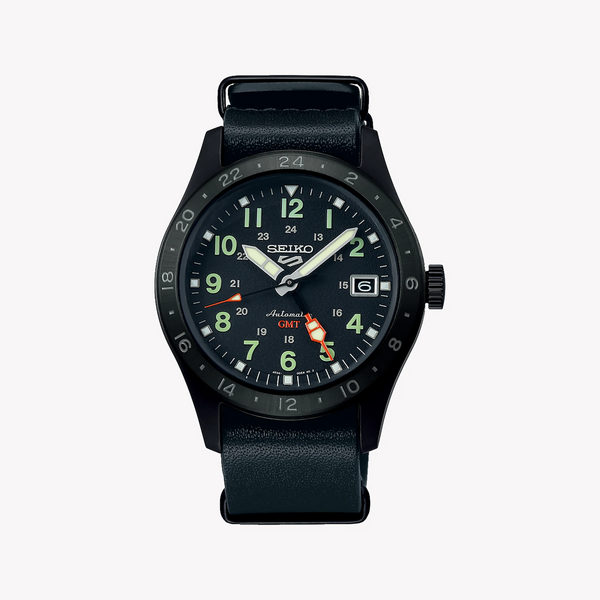 Seiko Men's Black Leather Watch, Black Stainless Steel | Ssk025k1 by i-watch