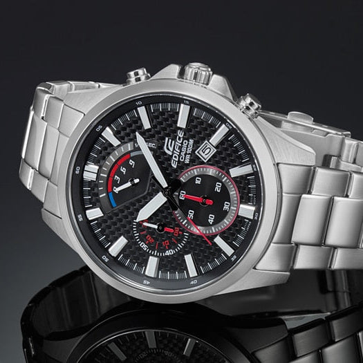 CASIO EDIFICE EFV-530D-1AVUDF - STRIKING ELEGANCE MEN'S WATCH WITH BLACK DIAL AND STAINLESS STEEL BAND