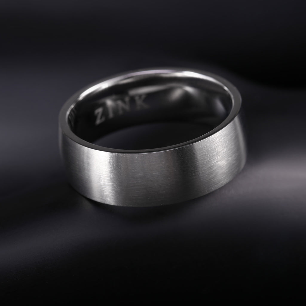 Zink Men's Silver Stainless Steel Ring | Zjrg007sm