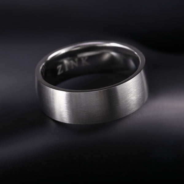 Zink Men's Silver Stainless Steel Ring | Zjrg007sm