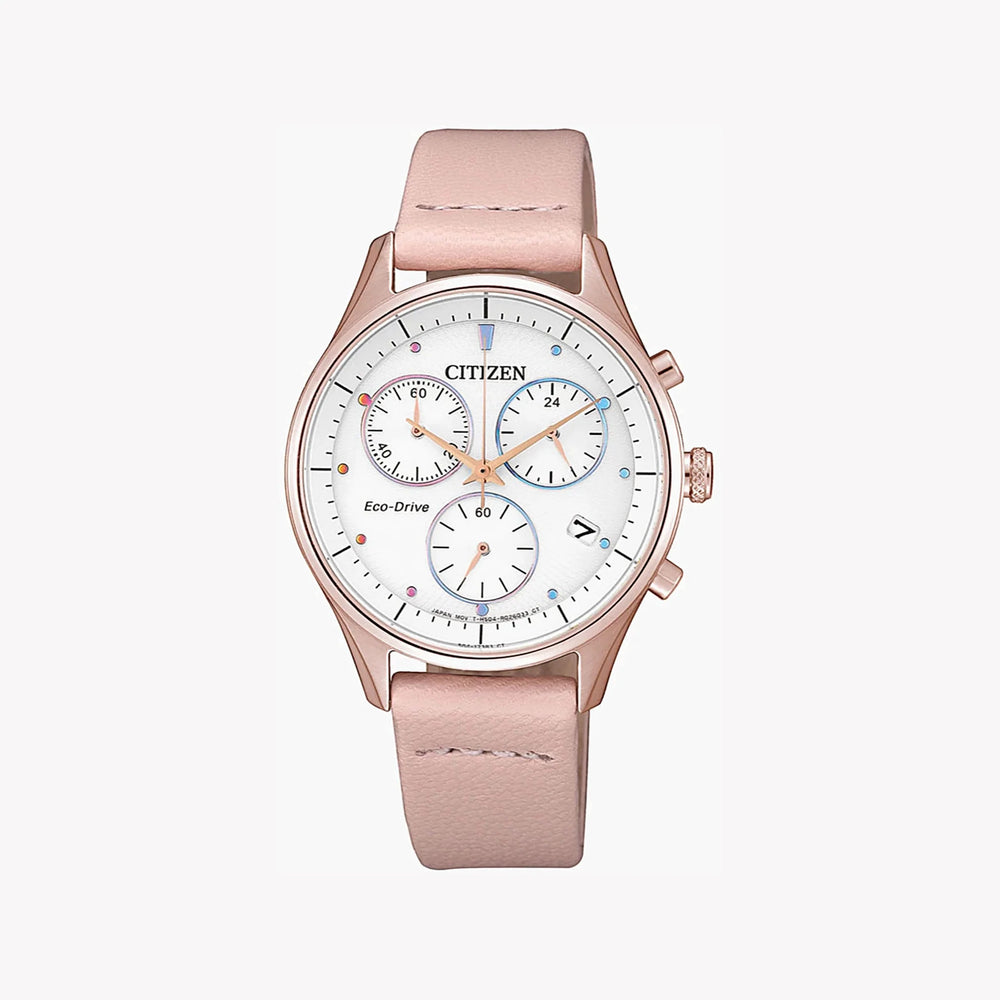 Citizen Fb1443-08a Elegant Timekeeper - Stylish Eco-Drive Women's Watch With White Dial & Brown Leather Band by i-watch