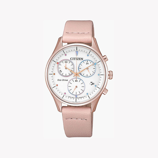 Citizen Fb1443-08a Elegant Timekeeper - Stylish Eco-Drive Women's Watch With White Dial & Brown Leather Band by i-watch