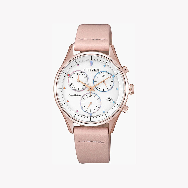 Citizen Fb1443-08a Elegant Timekeeper - Stylish Eco-Drive Women's Watch With White Dial & Brown Leather Band by i-watch