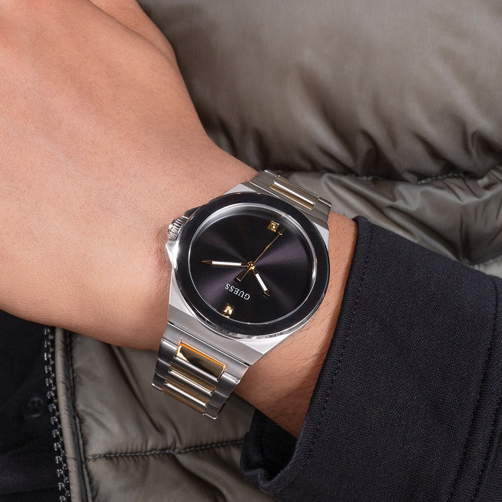 GUESS GW0833G3 BOLD SOPHISTICATION - STUNNING WOMEN'S TIMEPIECE WITH BLACK DIAL & SILVER/GOLD BAND-i-Watch-4