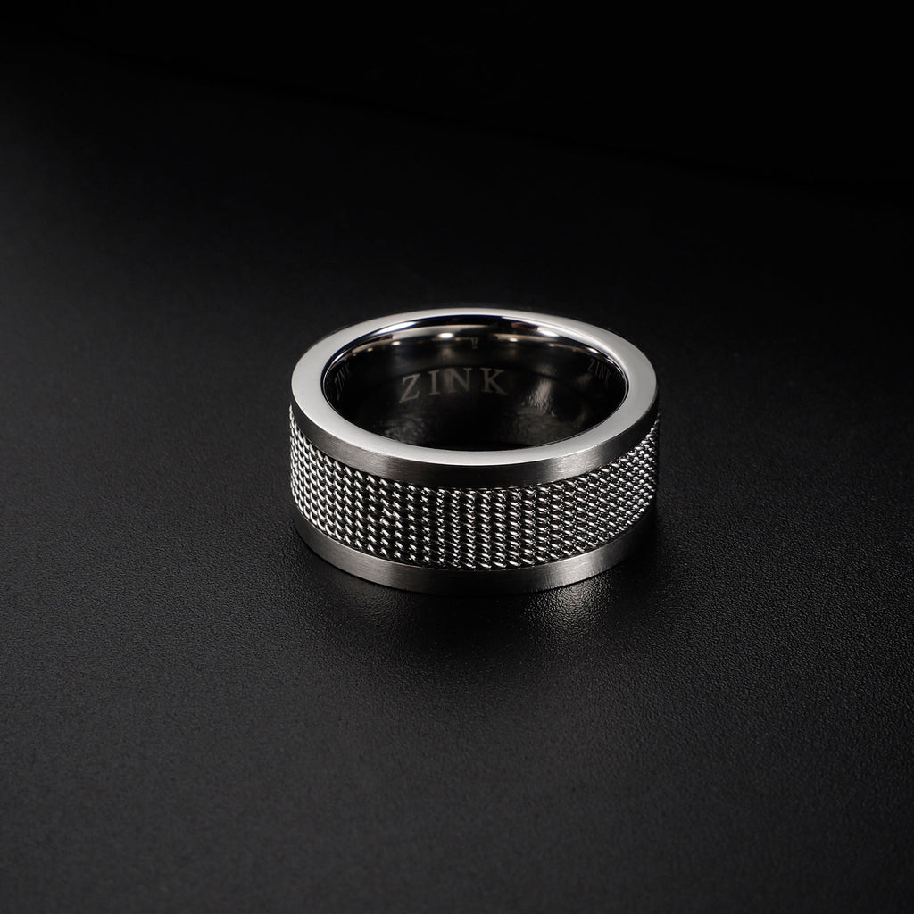 Zink Men's Silver Stainless Steel Ring | Zjrg008sm