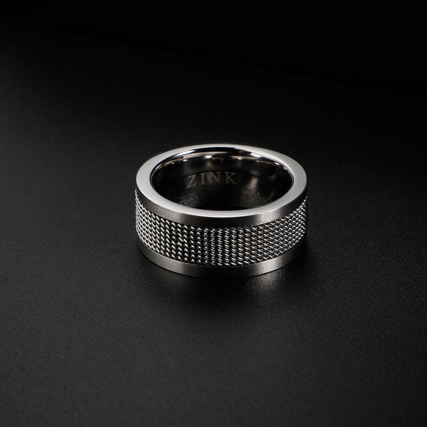 Zink Men's Silver Stainless Steel Ring | Zjrg008sm