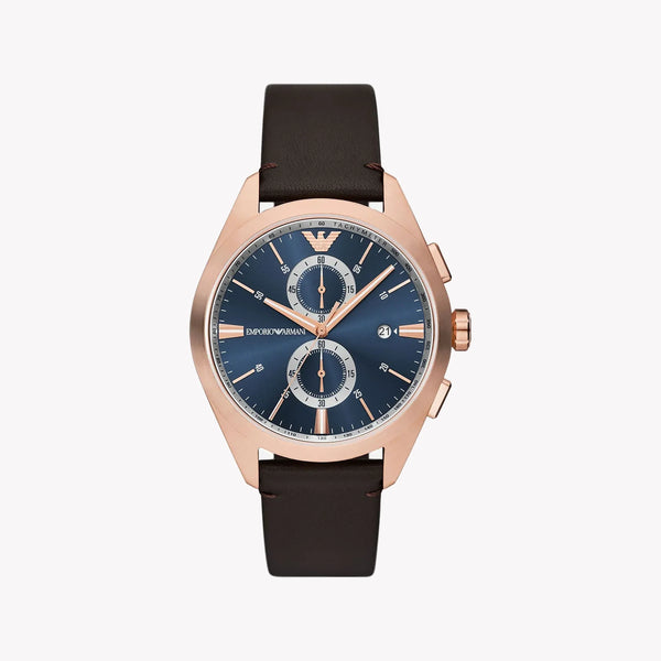 Emporio Armani Men's Rose Gold Watch, Blue Dial | Ar11554 by i-watch