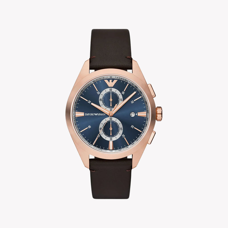 Emporio Armani Men's Rose Gold Watch, Blue Dial | Ar11554 by i-watch