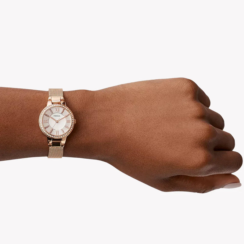 Fossil Women's Rose Gold Watch, White Dial | Es5111 by i-watch