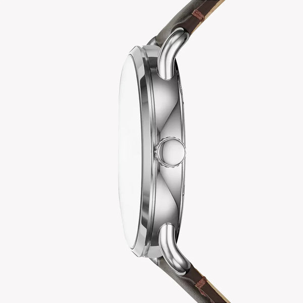 Fossil Men's Silver Stainless Steel, Brown Leather | Fs5663 by i-watch