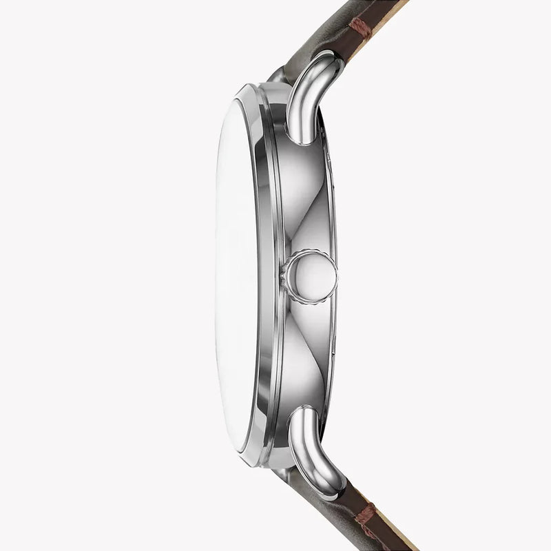 Fossil Men's Silver Stainless Steel, Brown Leather | Fs5663 by i-watch
