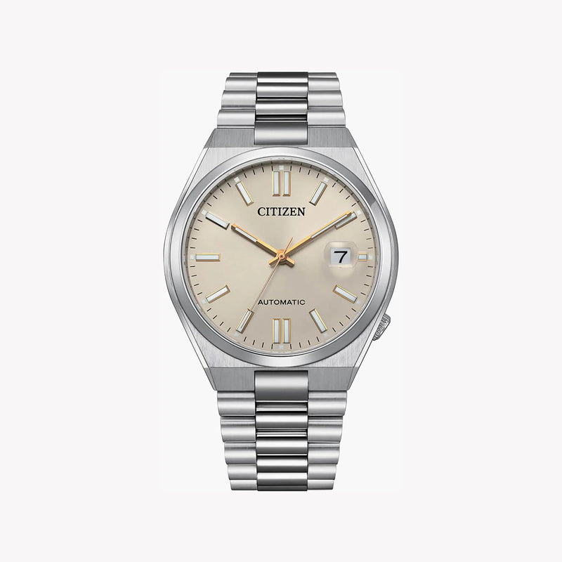 Citizen Men's Silver Stainless Steel Watch, Beige Dial | Nj0151-88w by i-watch