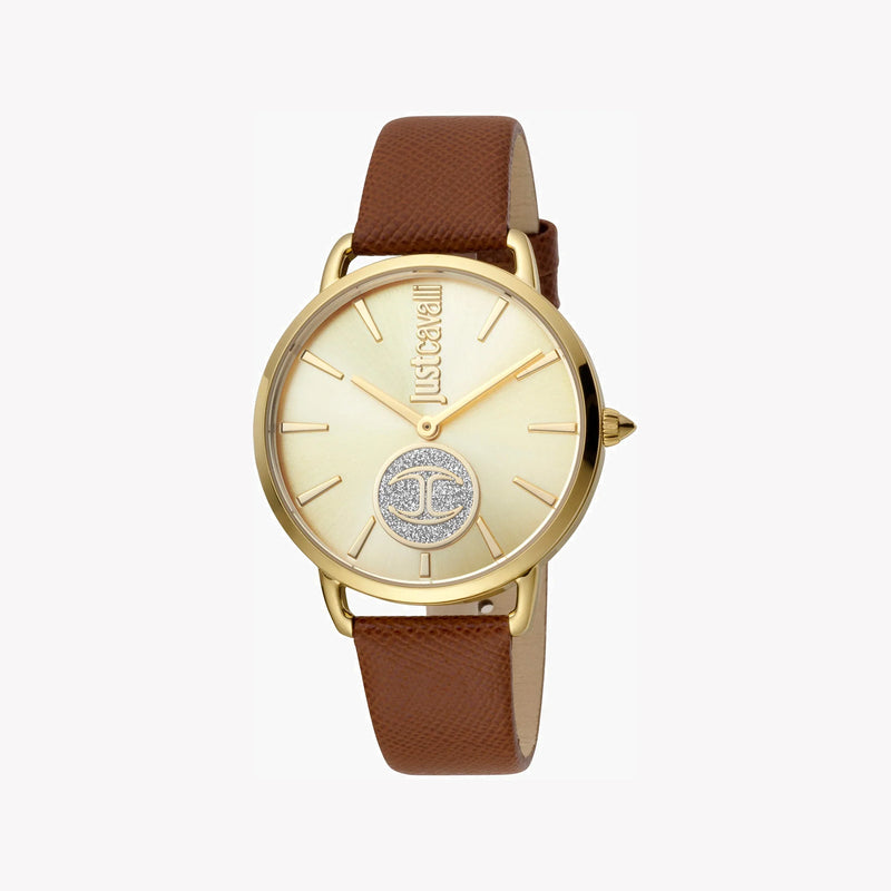 Just Cavalli Women's Brown Leather Watch, Champagne Dial | Jc1l117l0025 by i-watch