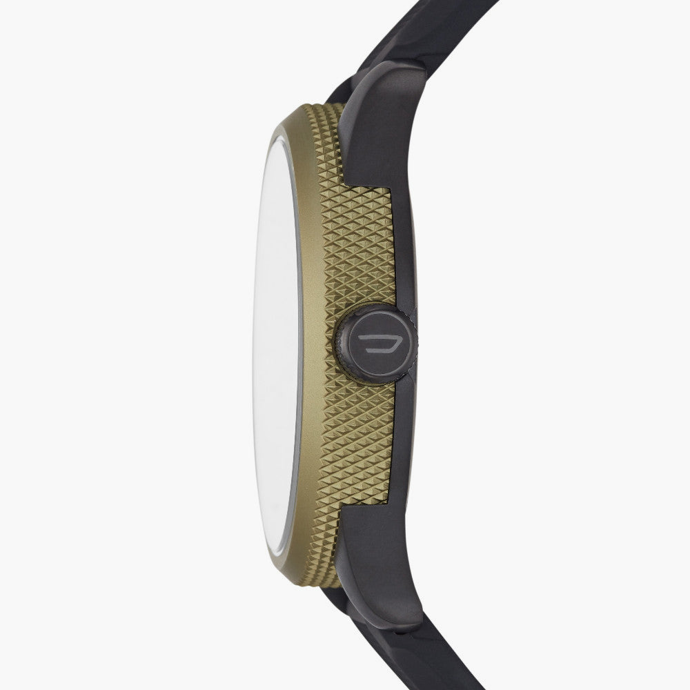 DIESEL DZ1875 DYNAMIC EDGE - MEN'S BOLD GOLD SPORT ANALOG WATCH with Black Silicone Band-i-Watch-2