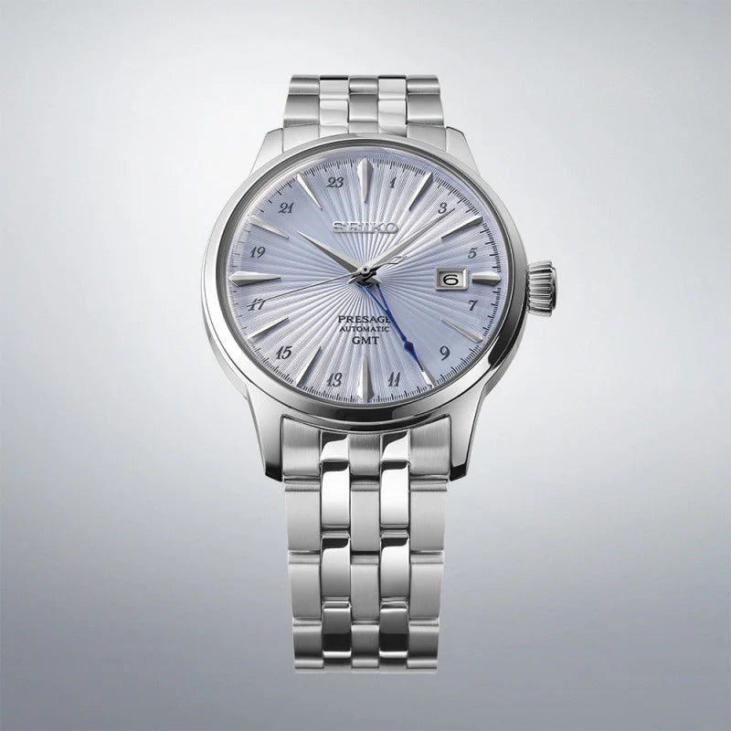 Seiko Men's Silver Stainless Steel Watch, Light Blue Dial | Ssk037j1 by i-watch